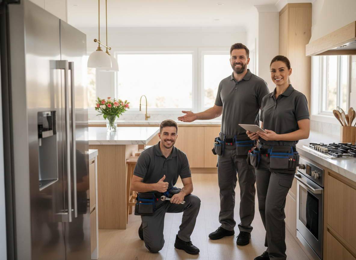 Appliance repair team providing in-home service